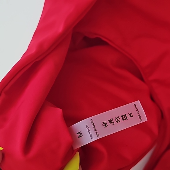 NWOT Red Bikini Wrap One Shoulder Top Highwaisted bottom Size Medium - Picture 3 of 9